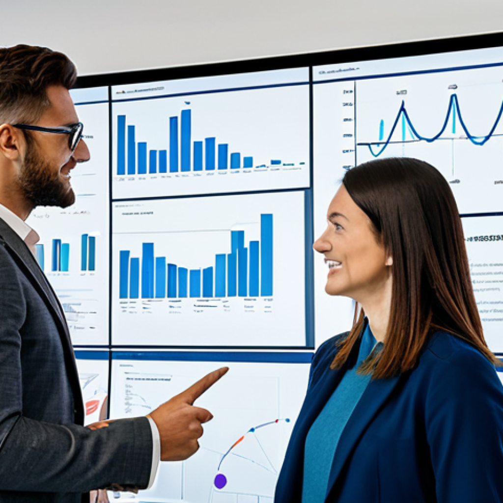 회원의 요구를 반영한 콘텐츠 개발하기 - Data Analysis & Persona Creation**
"A brightly lit modern office space. A marketing team is collabo...