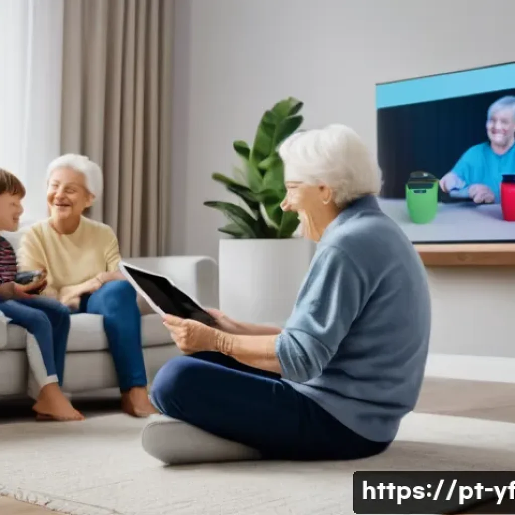 커뮤니티의 미래를 위한 혁신 전략 - **Prompt:** A cozy, brightly lit living room in a modern home, where a multi-generational family is ...