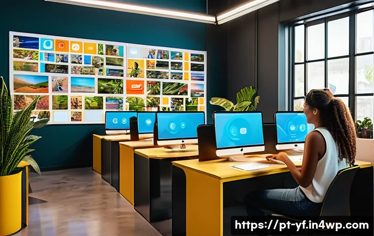 커뮤니티 내 커뮤니케이션 툴 선택 가이드 - A vibrant digital community workspace featuring diverse Brazilian young adults actively engaging thr...