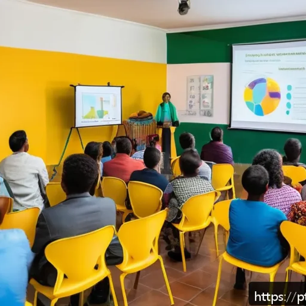 전문가 초청 강연으로 커뮤니티 활성화하기 - A vibrant community center in a Brazilian neighborhood filled with diverse residents of all ages att...