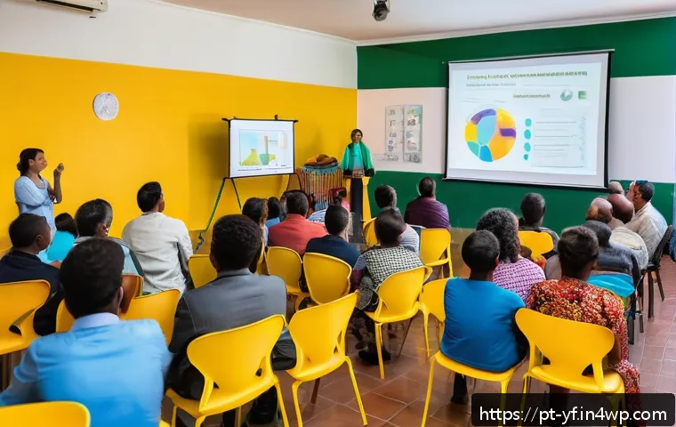 전문가 초청 강연으로 커뮤니티 활성화하기 - A vibrant community center in a Brazilian neighborhood filled with diverse residents of all ages att...